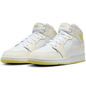 NIKE Youth Air Jordan 1 Mid Sneaker Size US 6.5Y In Sail/Light Laser Orange